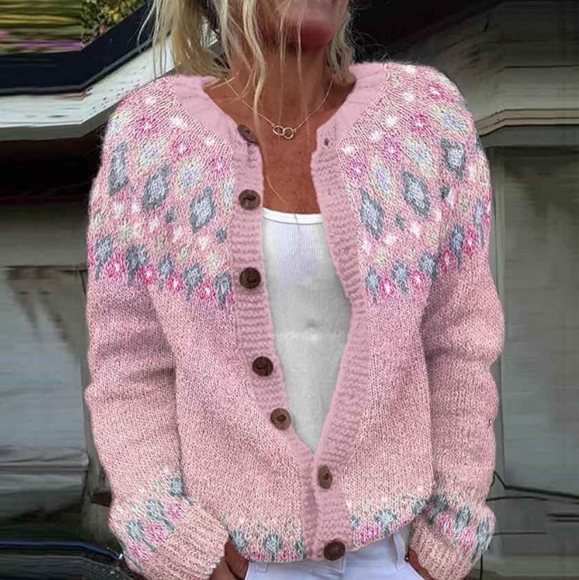 Clara | Rosa vest med print