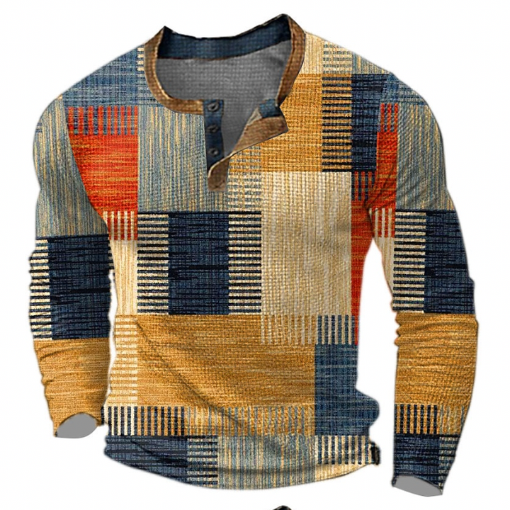 Johan | Stilfuld Henley-skjorte med geometrisk mønster