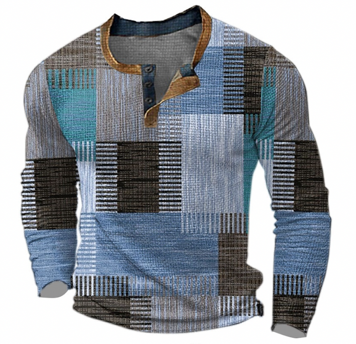 Johan | Stilfuld Henley-skjorte med geometrisk mønster