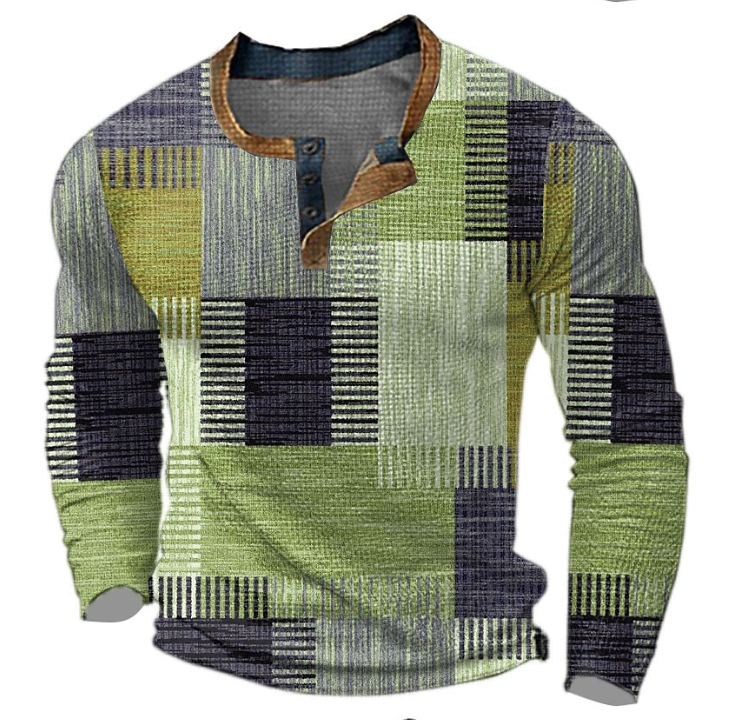 Johan | Stilfuld Henley-skjorte med geometrisk mønster