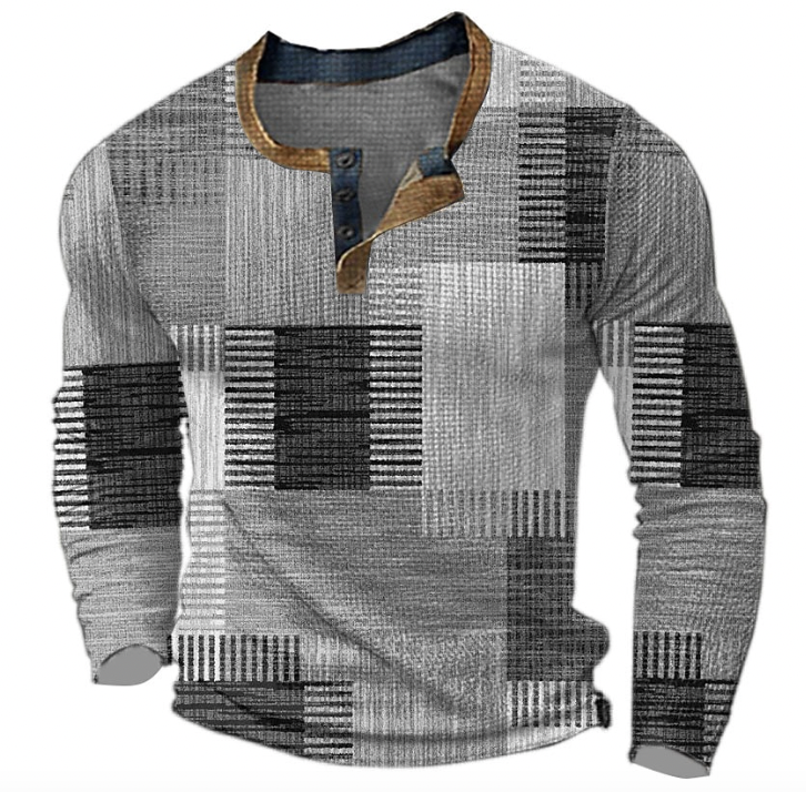 Johan | Stilfuld Henley-skjorte med geometrisk mønster