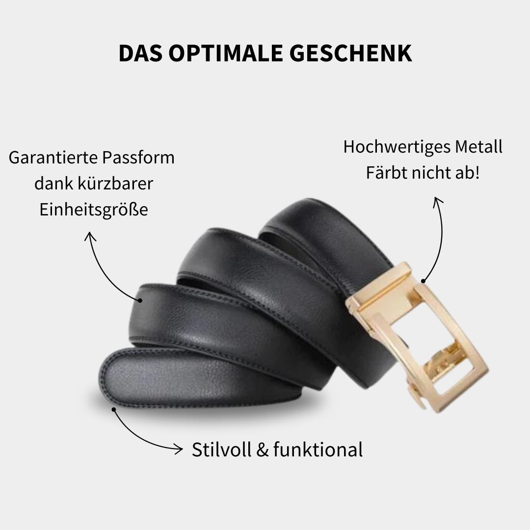 MAJESTICE BELT: Dame Læderbælte med Easy-Click Automatisk Spænde + GRATIS Gaveæske