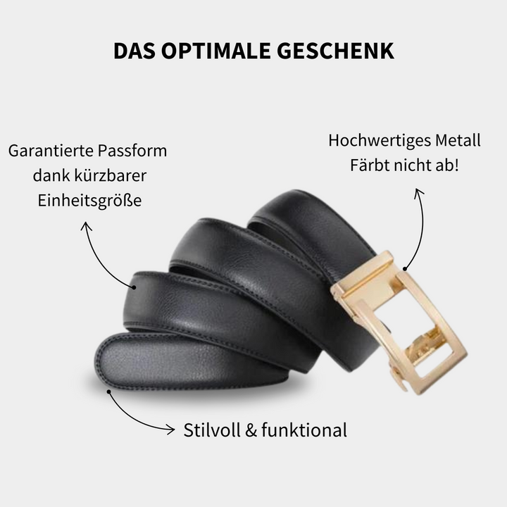 MAJESTICE BELT: Dame Læderbælte med Easy-Click Automatisk Spænde + GRATIS Gaveæske