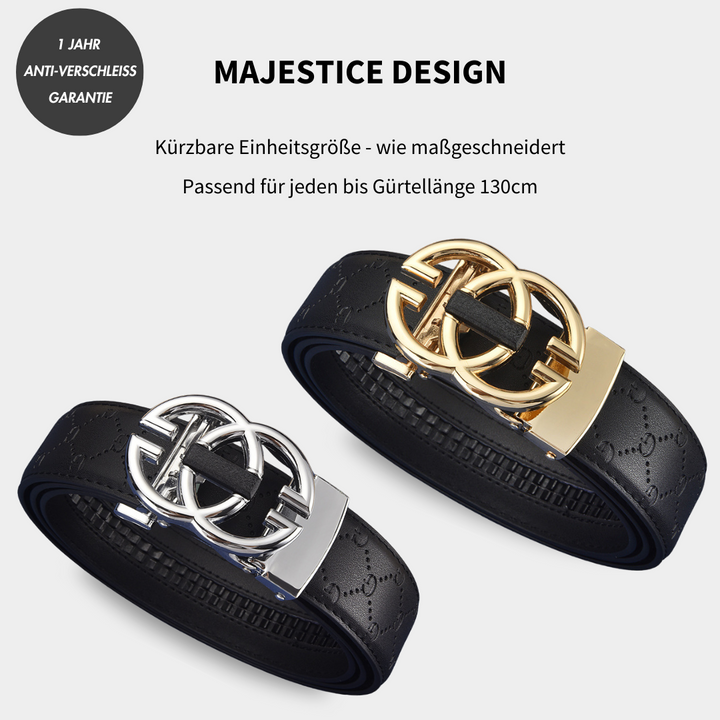 MAJESTICE BELT: Dame Læderbælte med Easy-Click Automatisk Spænde + GRATIS Gaveæske