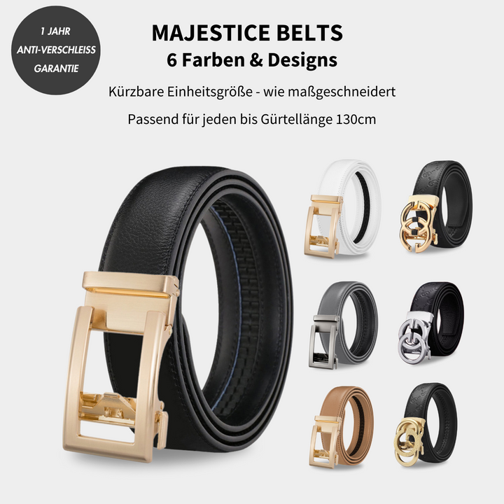 MAJESTICE BELT: Dame Læderbælte med Easy-Click Automatisk Spænde + GRATIS Gaveæske